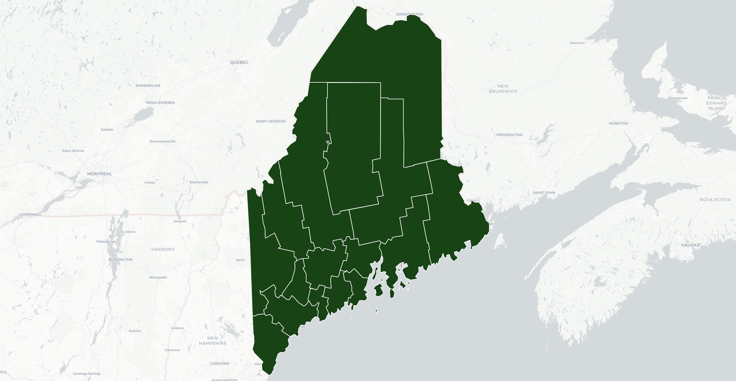 Map of counties in Maine